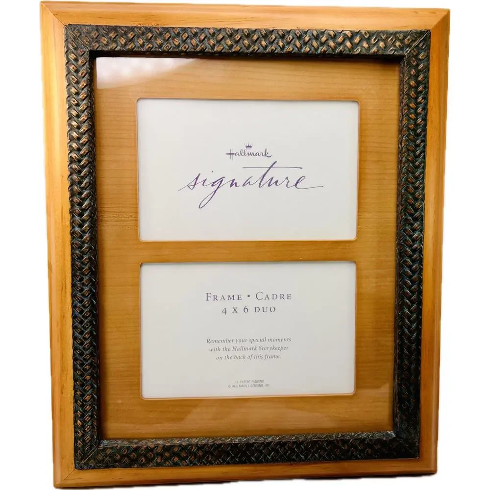 Hallmark Signature Natural‎ Wood & Metal Frame 4x6 Photo Duo